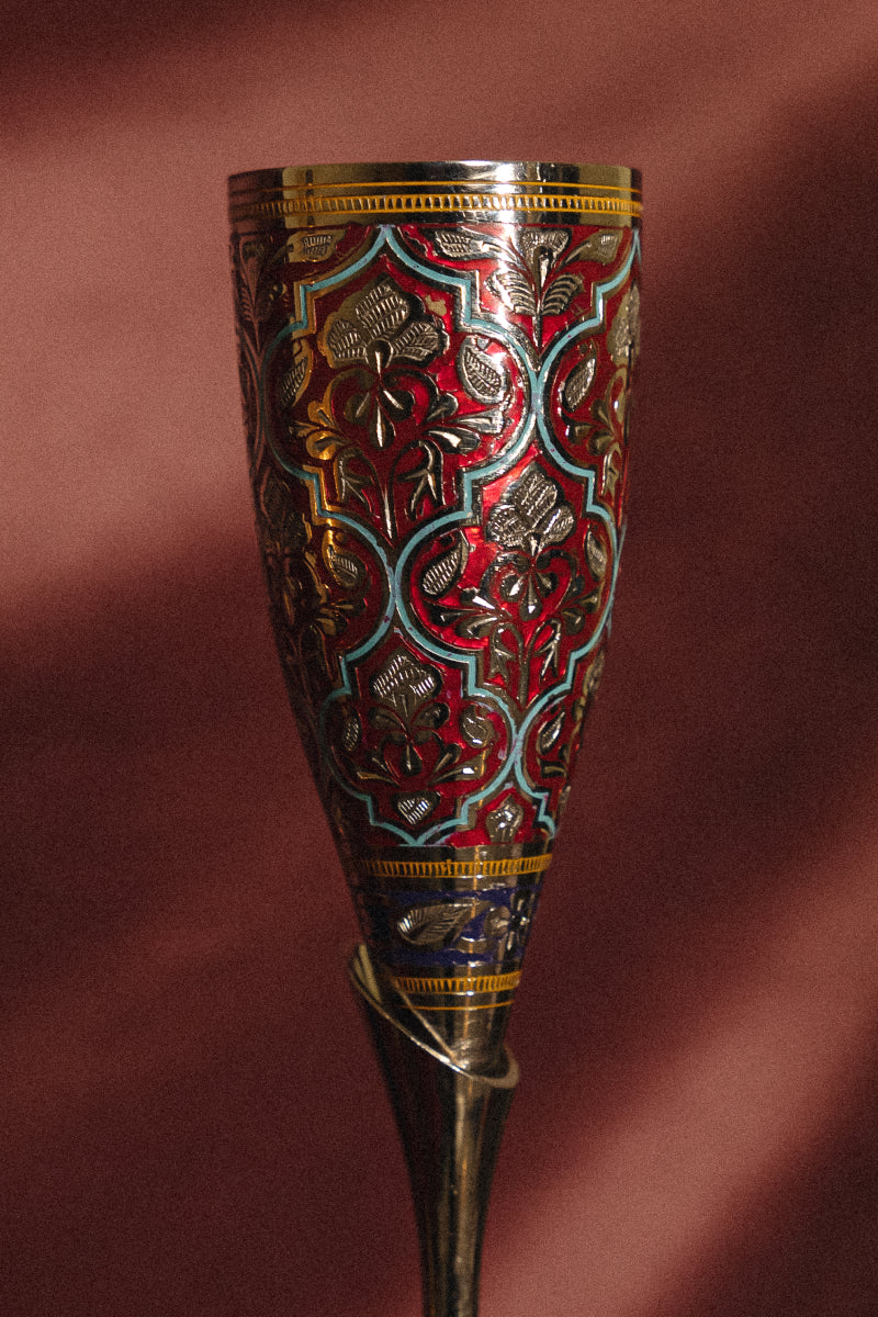 Crimson Red Marodi Champagne Glass