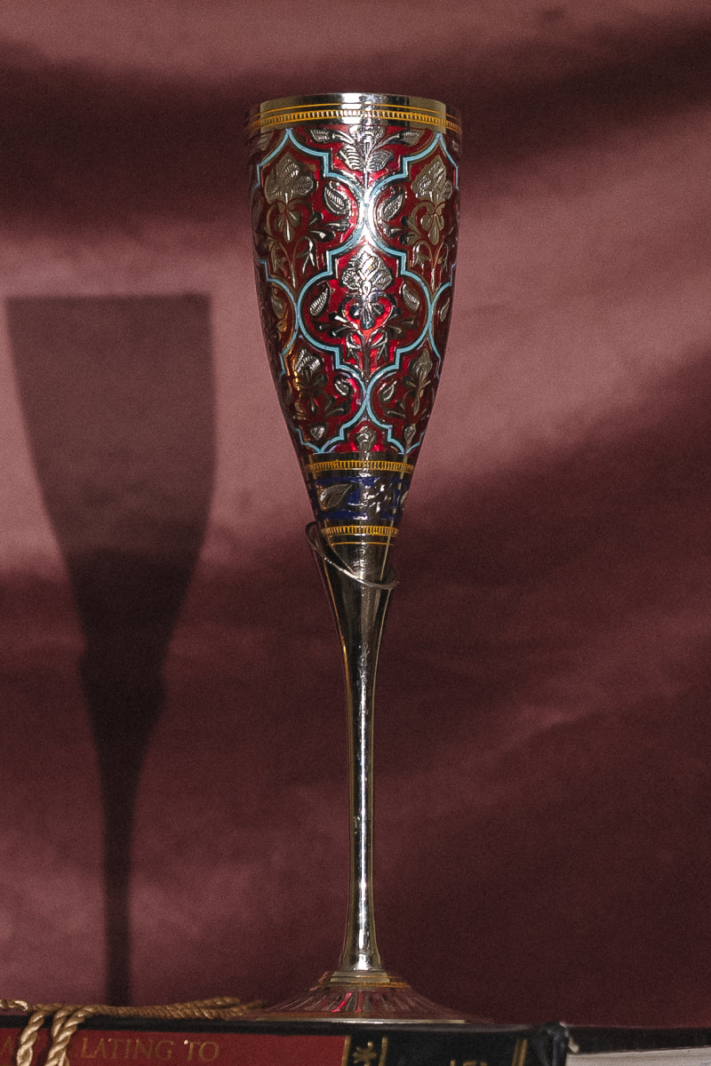 Crimson Red Marodi Champagne Glass