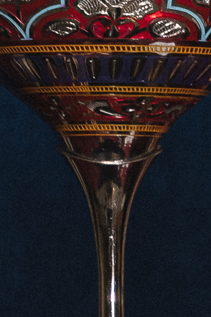 Crimson red marodi wine glass