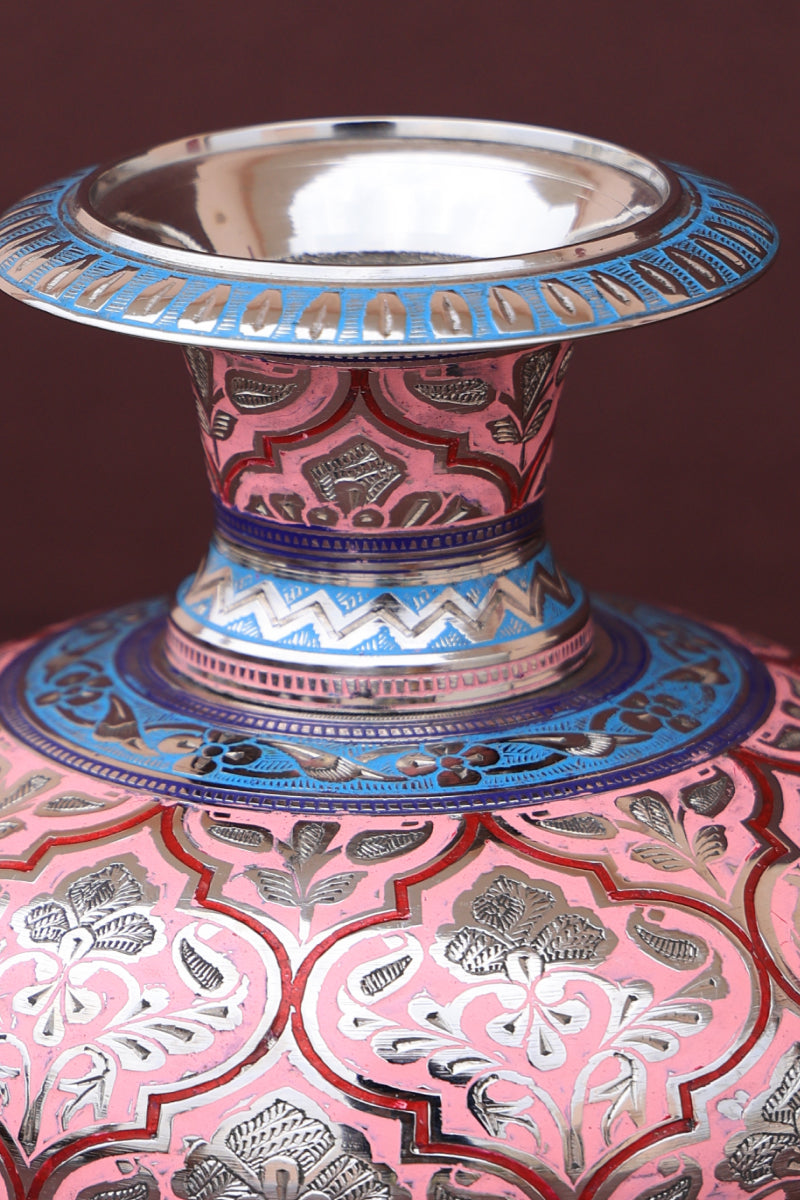 Crystal pink marodi guldaan vase