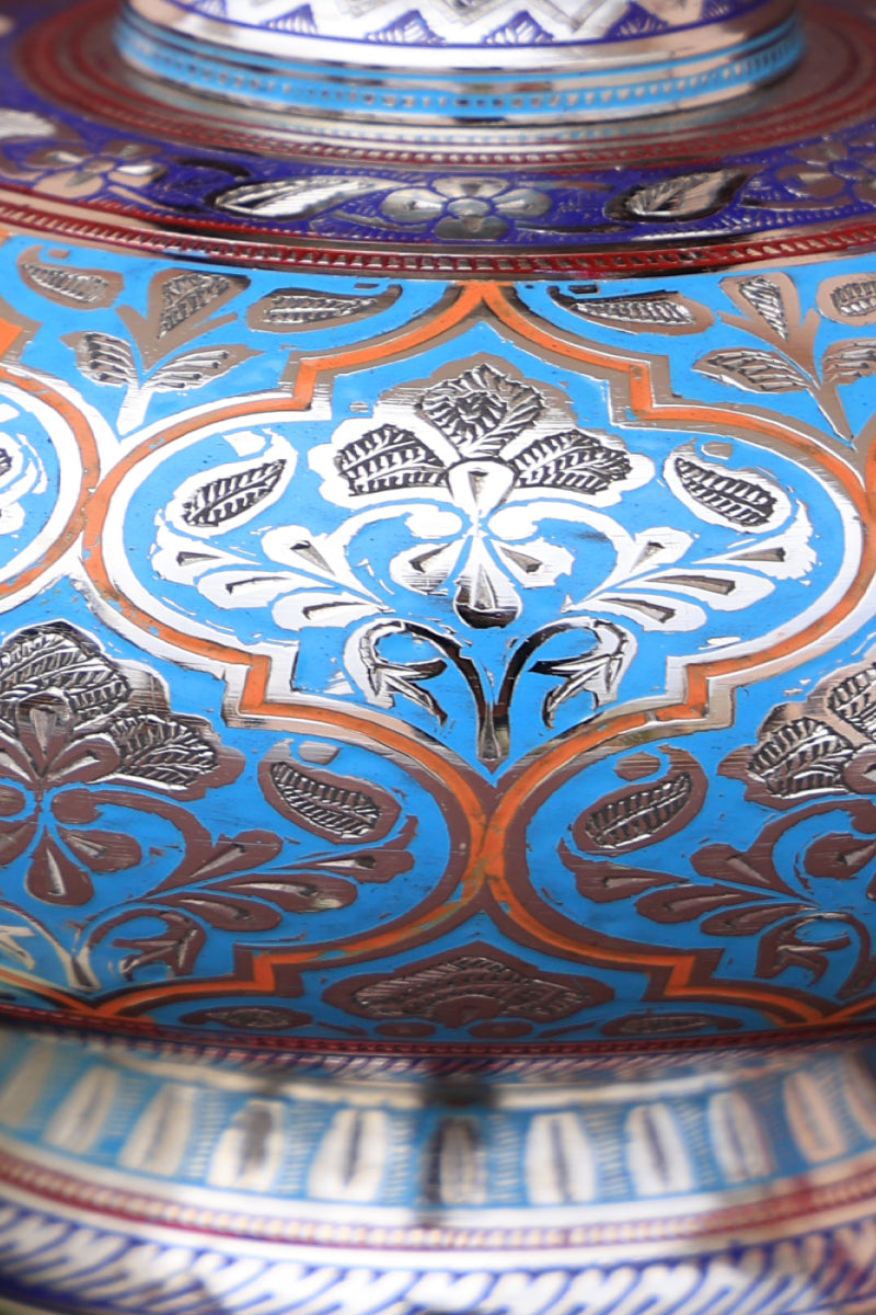 Aqua blue marodi guldaan vase