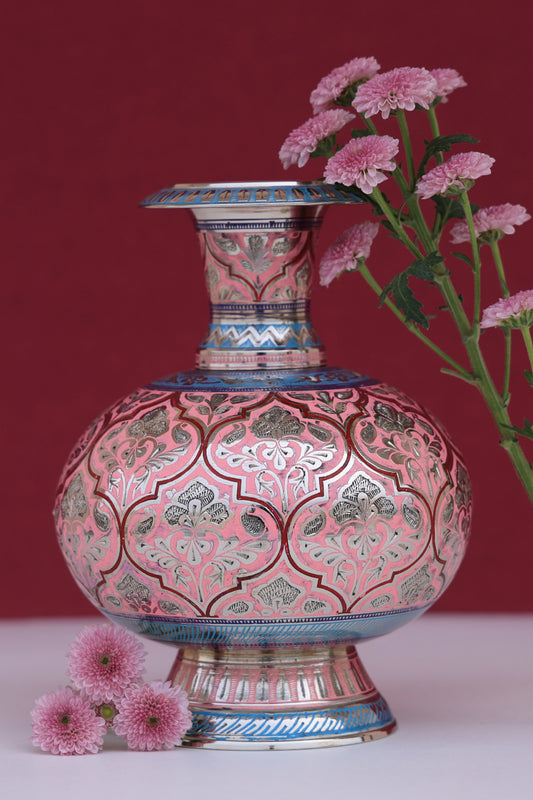 Crystal pink marodi guldaan vase