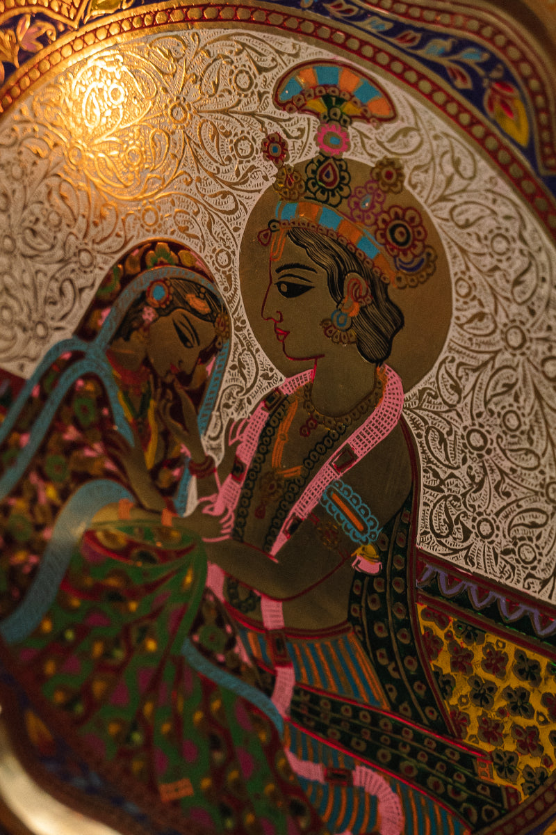 Radha Krishna Marodi Wall Hanging 12"